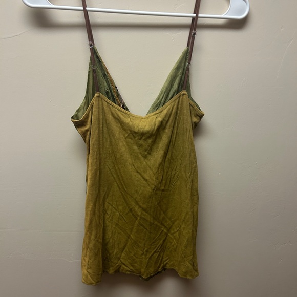 Hale Bob Olive and Mustard Camisole with Pink Bow - Picture 4 of 5